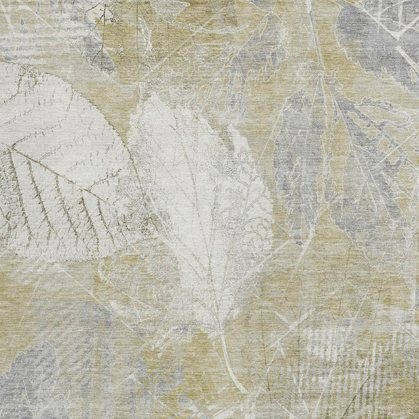 HomeRoots 5' Beige and Ivory Floral Area Rug - Stylish, Washable, Indoor/Outdoor Durability for High-Traffic Areas 9' X 12' 622753