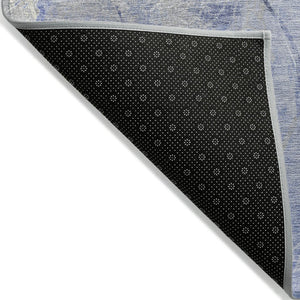 HomeRoots 5' Denim Blue and Ivory Floral Area Rug - Coastal Charm for Indoor and Outdoor Spaces, Easy Care! 5' X 8' 622756