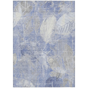 HomeRoots 5' Denim Blue and Ivory Floral Area Rug - Coastal Charm for Indoor and Outdoor Spaces, Easy Care! 8' X 10' 622758