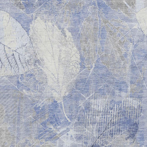 HomeRoots 5' Denim Blue and Ivory Floral Area Rug - Coastal Charm for Indoor and Outdoor Spaces, Easy Care! 9' X 12' 622759