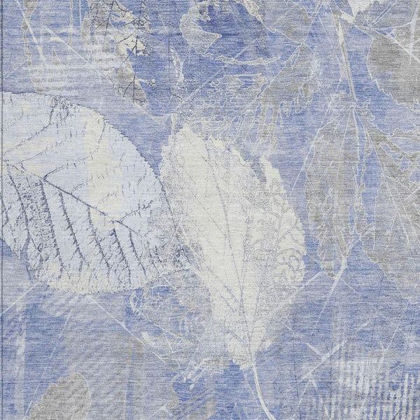 HomeRoots 5' Denim Blue and Ivory Floral Area Rug - Coastal Charm for Indoor and Outdoor Spaces, Easy Care! 10' X 14' 622760