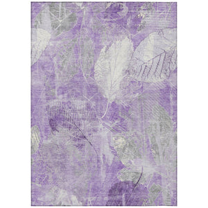 HomeRoots 5' Elegant Lavender and Ivory Floral Area Rug - Durable, Washable Design for Indoor and Outdoor Use 10' X 14' 622766