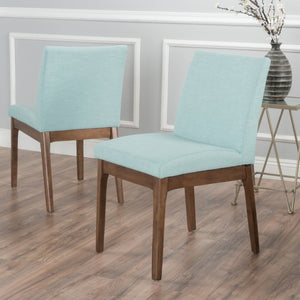 English Elm Dining Chair Set of Two Armless Upholstered Seats with Rubberwood Legs Modern Style Mint 58924.00MNT