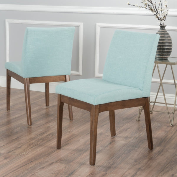 English Elm Dining Chair Set of Two Armless Upholstered Seats with Rubberwood Legs Modern Style Mint 58924.00MNT