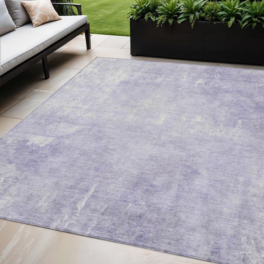 HomeRoots 5' Stylish Lavender and Ivory Abstract Washable Indoor Outdoor Area Rug for Versatile Spaces 5' X 8' 622816