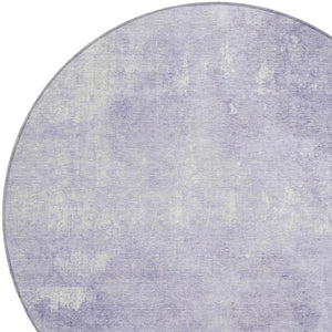 HomeRoots 5' Stylish Lavender and Ivory Abstract Washable Indoor Outdoor Area Rug for Versatile Spaces 8' Round 622817