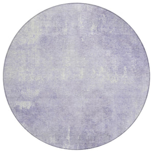 HomeRoots 5' Stylish Lavender and Ivory Abstract Washable Indoor Outdoor Area Rug for Versatile Spaces 8' Round 622817