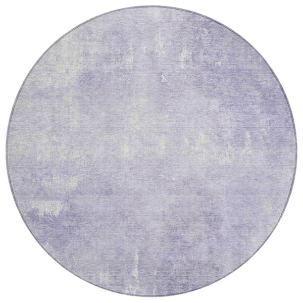 HomeRoots 5' Stylish Lavender and Ivory Abstract Washable Indoor Outdoor Area Rug for Versatile Spaces 8' Round 622817