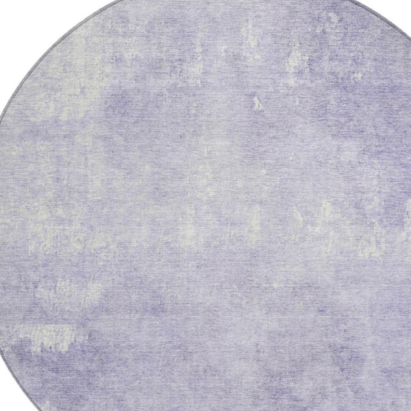 HomeRoots 5' Stylish Lavender and Ivory Abstract Washable Indoor Outdoor Area Rug for Versatile Spaces 8' Round 622817