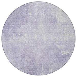 HomeRoots 5' Stylish Lavender and Ivory Abstract Washable Indoor Outdoor Area Rug for Versatile Spaces 8' Round 622817