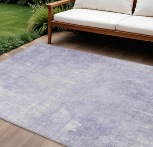 HomeRoots 5' Stylish Lavender and Ivory Abstract Washable Indoor Outdoor Area Rug for Versatile Spaces 8' X 10' 622818