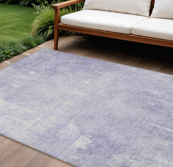 HomeRoots 5' Stylish Lavender and Ivory Abstract Washable Indoor Outdoor Area Rug for Versatile Spaces 9' X 12' 622819