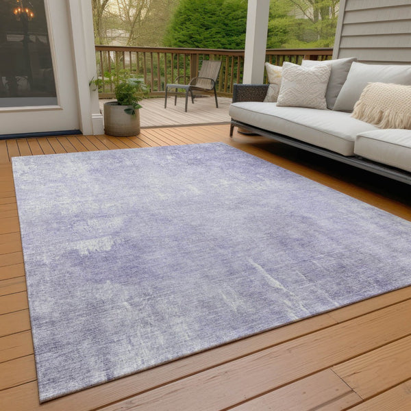 HomeRoots 5' Stylish Lavender and Ivory Abstract Washable Indoor Outdoor Area Rug for Versatile Spaces 10' X 14' 622820