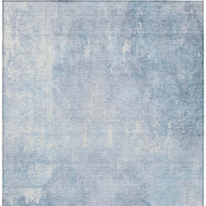 HomeRoots 5' Stylish Sky Blue and Ivory Abstract Washable Area Rug for Indoor & Outdoor High-Traffic Spaces 5' X 8' 622828