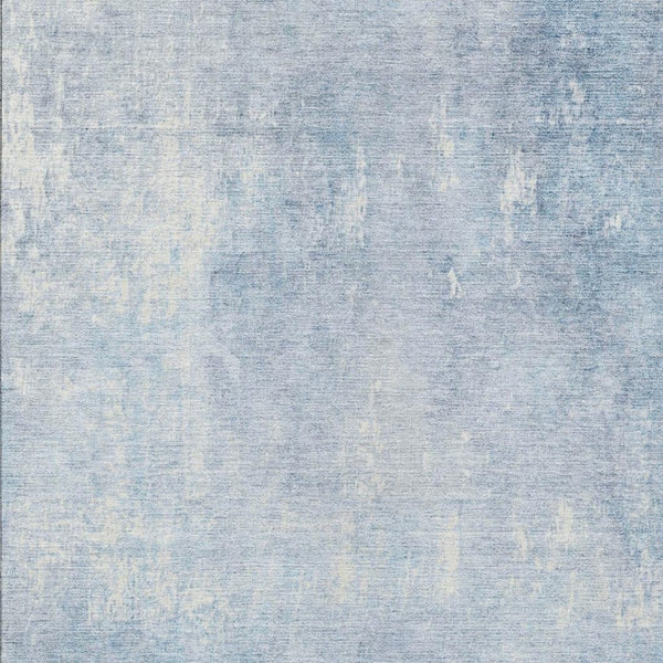 HomeRoots 5' Stylish Sky Blue and Ivory Abstract Washable Area Rug for Indoor & Outdoor High-Traffic Spaces 5' X 8' 622828