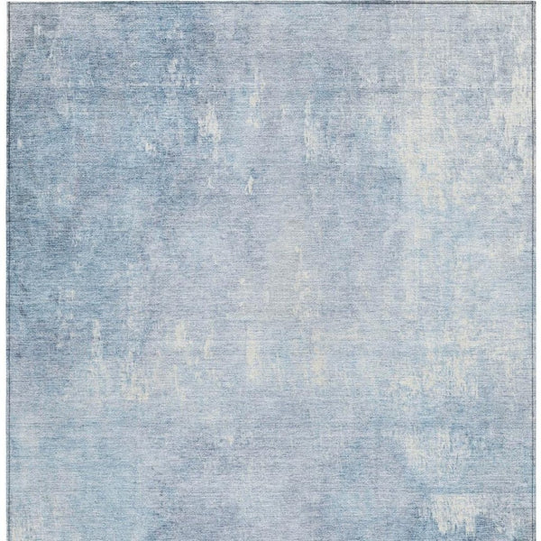 HomeRoots 5' Stylish Sky Blue and Ivory Abstract Washable Area Rug for Indoor & Outdoor High-Traffic Spaces 8' X 10' 622830