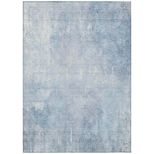 HomeRoots 5' Stylish Sky Blue and Ivory Abstract Washable Area Rug for Indoor & Outdoor High-Traffic Spaces 8' X 10' 622830