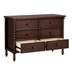 JLA Home Madison Park Signature - Small Dresser with Six Drawers, Vintage-Inspired Spindle Legs, Anti-Tip Safety & Quiet Glides Morocco Brown MPS137-0326