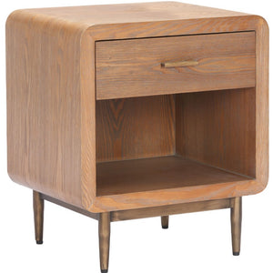 HomeRoots 20" Brown Wood Pedestal End Table with Drawer - Versatile Storage Solution for Any Room Decor 622882