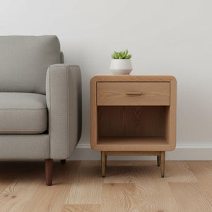 HomeRoots 20" Brown Wood Pedestal End Table with Drawer - Versatile Storage Solution for Any Room Decor 622882
