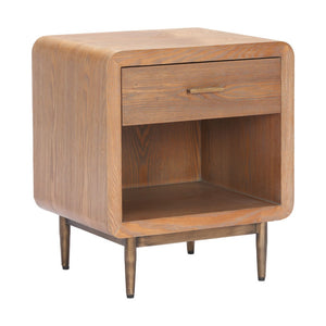 HomeRoots 20" Brown Wood Pedestal End Table with Drawer - Versatile Storage Solution for Any Room Decor 622882