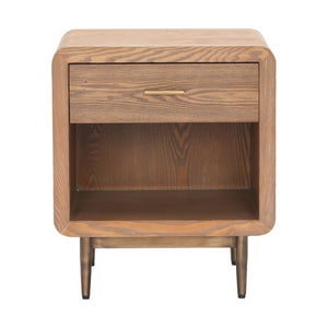 HomeRoots 20" Brown Wood Pedestal End Table with Drawer - Versatile Storage Solution for Any Room Decor 622882