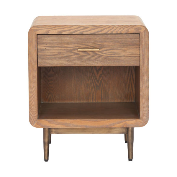 HomeRoots 20" Brown Wood Pedestal End Table with Drawer - Versatile Storage Solution for Any Room Decor 622882
