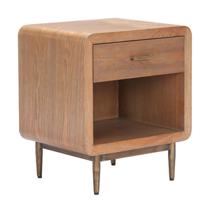 HomeRoots 20" Brown Wood Pedestal End Table with Drawer - Versatile Storage Solution for Any Room Decor 622882