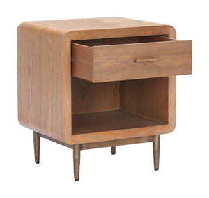 HomeRoots 20" Brown Wood Pedestal End Table with Drawer - Versatile Storage Solution for Any Room Decor 622882