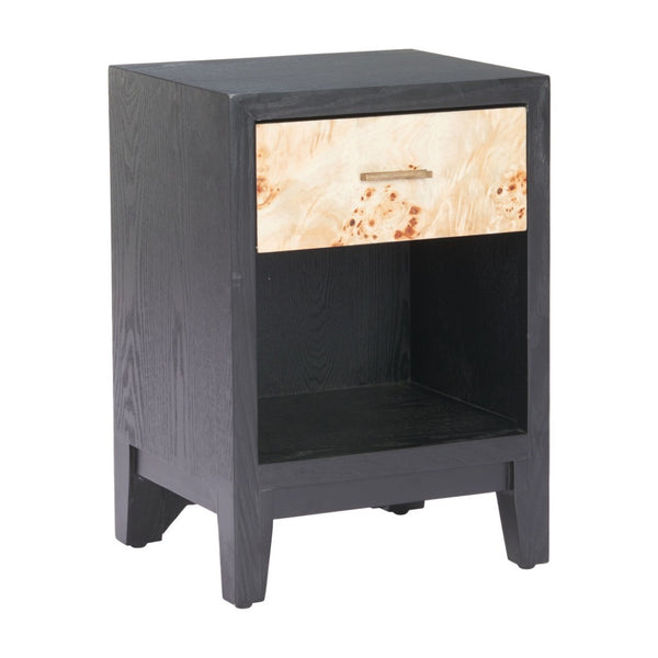 HomeRoots 22" Black Solid Wood Pedestal End Table - Stylish Storage Solution for Modern Living Spaces 622884