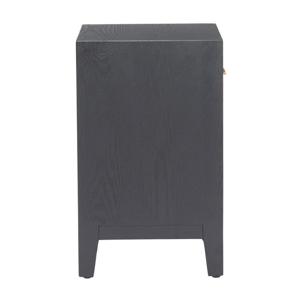 HomeRoots 22" Black Solid Wood Pedestal End Table - Stylish Storage Solution for Modern Living Spaces 622884