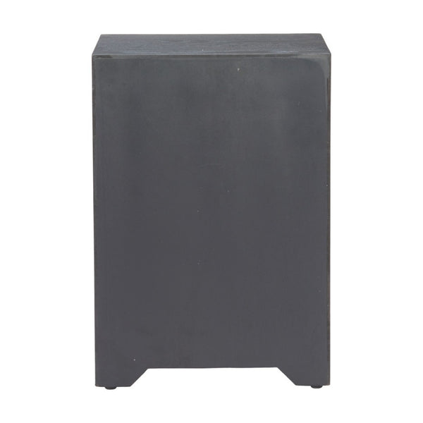HomeRoots 22" Black Solid Wood Pedestal End Table - Stylish Storage Solution for Modern Living Spaces 622884