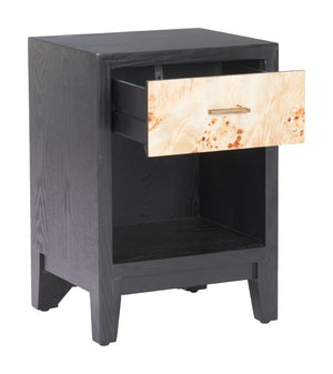 HomeRoots 22" Black Solid Wood Pedestal End Table - Stylish Storage Solution for Modern Living Spaces 622884