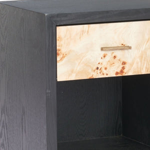 HomeRoots 22" Black Solid Wood Pedestal End Table - Stylish Storage Solution for Modern Living Spaces 622884