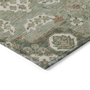 HomeRoots 5' Sage Copper and Ivory Medallion Area Rug - Durable, Washable Indoor/Outdoor Essential for Any Space 5' X 8' 622885