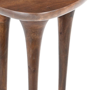 HomeRoots 22" Brown Wood Pedestal End Table - Elegant Accent Piece for Modern Spaces, Versatile & Stylish 622886