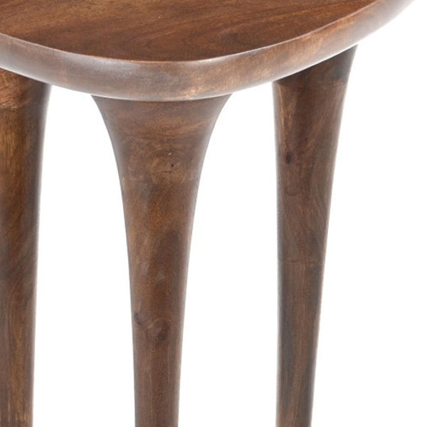 HomeRoots 22" Brown Wood Pedestal End Table - Elegant Accent Piece for Modern Spaces, Versatile & Stylish 622886