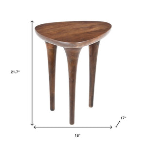 HomeRoots 22" Brown Wood Pedestal End Table - Elegant Accent Piece for Modern Spaces, Versatile & Stylish 622886