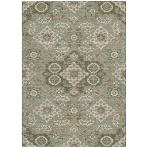 HomeRoots 5' Sage Copper and Ivory Medallion Area Rug - Durable, Washable Indoor/Outdoor Essential for Any Space 8' X 10' 622888