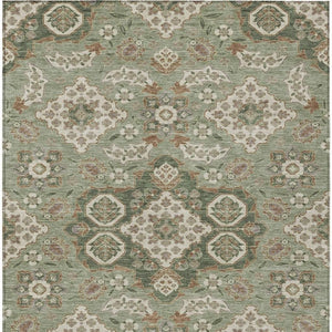 HomeRoots 5' Sage Copper and Ivory Medallion Area Rug - Durable, Washable Indoor/Outdoor Essential for Any Space 8' X 10' 622888