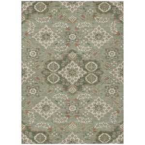 HomeRoots 5' Sage Copper and Ivory Medallion Area Rug - Durable, Washable Indoor/Outdoor Essential for Any Space 9' X 12' 622889