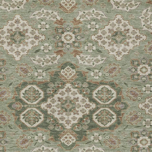 HomeRoots 5' Sage Copper and Ivory Medallion Area Rug - Durable, Washable Indoor/Outdoor Essential for Any Space 10' X 14' 622890