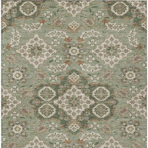 HomeRoots 5' Sage Copper and Ivory Medallion Area Rug - Durable, Washable Indoor/Outdoor Essential for Any Space 10' X 14' 622890