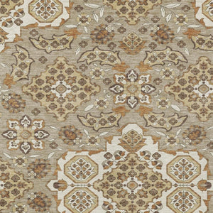 HomeRoots 5' Stylish Taupe Copper Beige Medallion Indoor Outdoor Area Rug – Durable, Washable & Versatile! 5' X 8' 622904