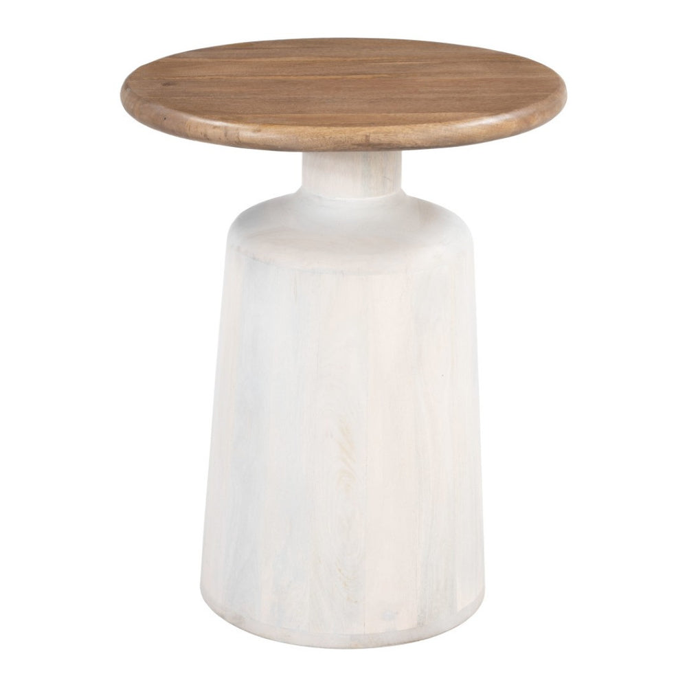 HomeRoots 22" White Pedestal End Table - Stylish Compact Accent for Modern Farmhouse Living & Versatile Use 622921