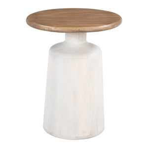HomeRoots 22" White Pedestal End Table - Stylish Compact Accent for Modern Farmhouse Living & Versatile Use 622921