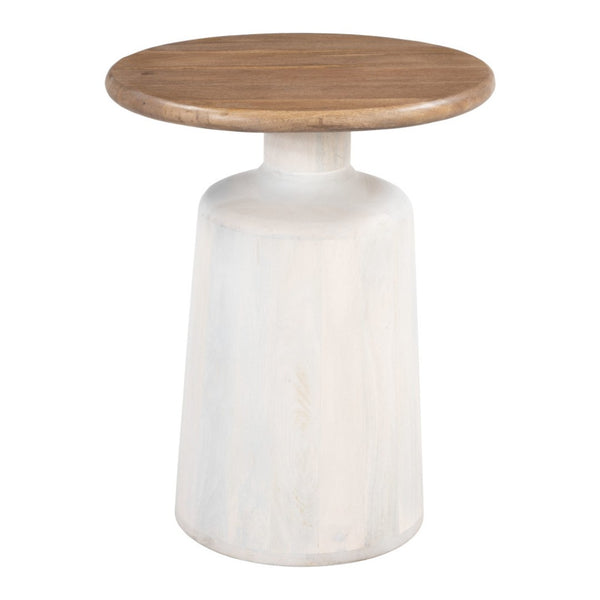 HomeRoots 22" White Pedestal End Table - Stylish Compact Accent for Modern Farmhouse Living & Versatile Use 622921