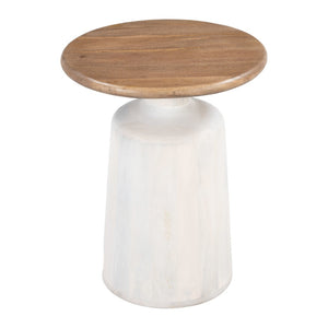 HomeRoots 22" White Pedestal End Table - Stylish Compact Accent for Modern Farmhouse Living & Versatile Use 622921