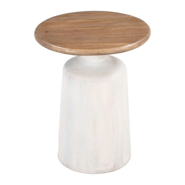 HomeRoots 22" White Pedestal End Table - Stylish Compact Accent for Modern Farmhouse Living & Versatile Use 622921