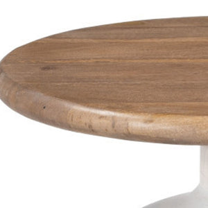 HomeRoots 22" White Pedestal End Table - Stylish Compact Accent for Modern Farmhouse Living & Versatile Use 622921